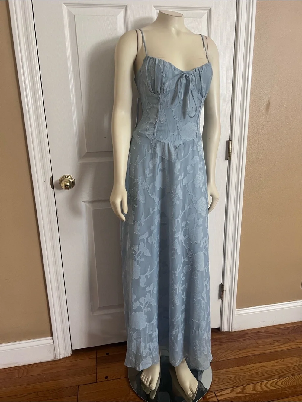 Princess Polly Members Only Maxi Dress Blue Burnout - Picture 11 of 15
